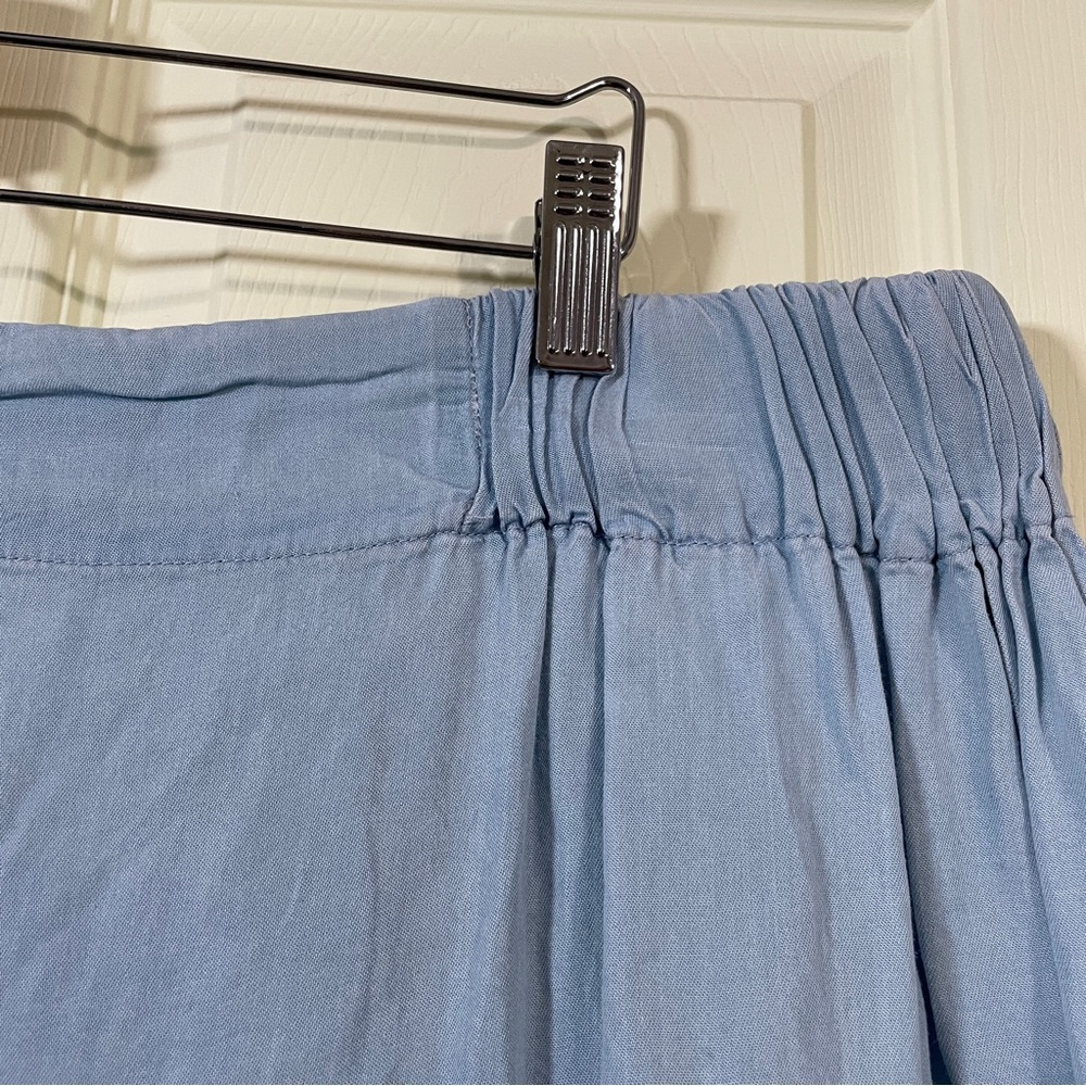 torrid Skirt Plus Size 22 Lace Up Mini Light Blue Chambray Denim Color Stretchy - Picture 12 of 15